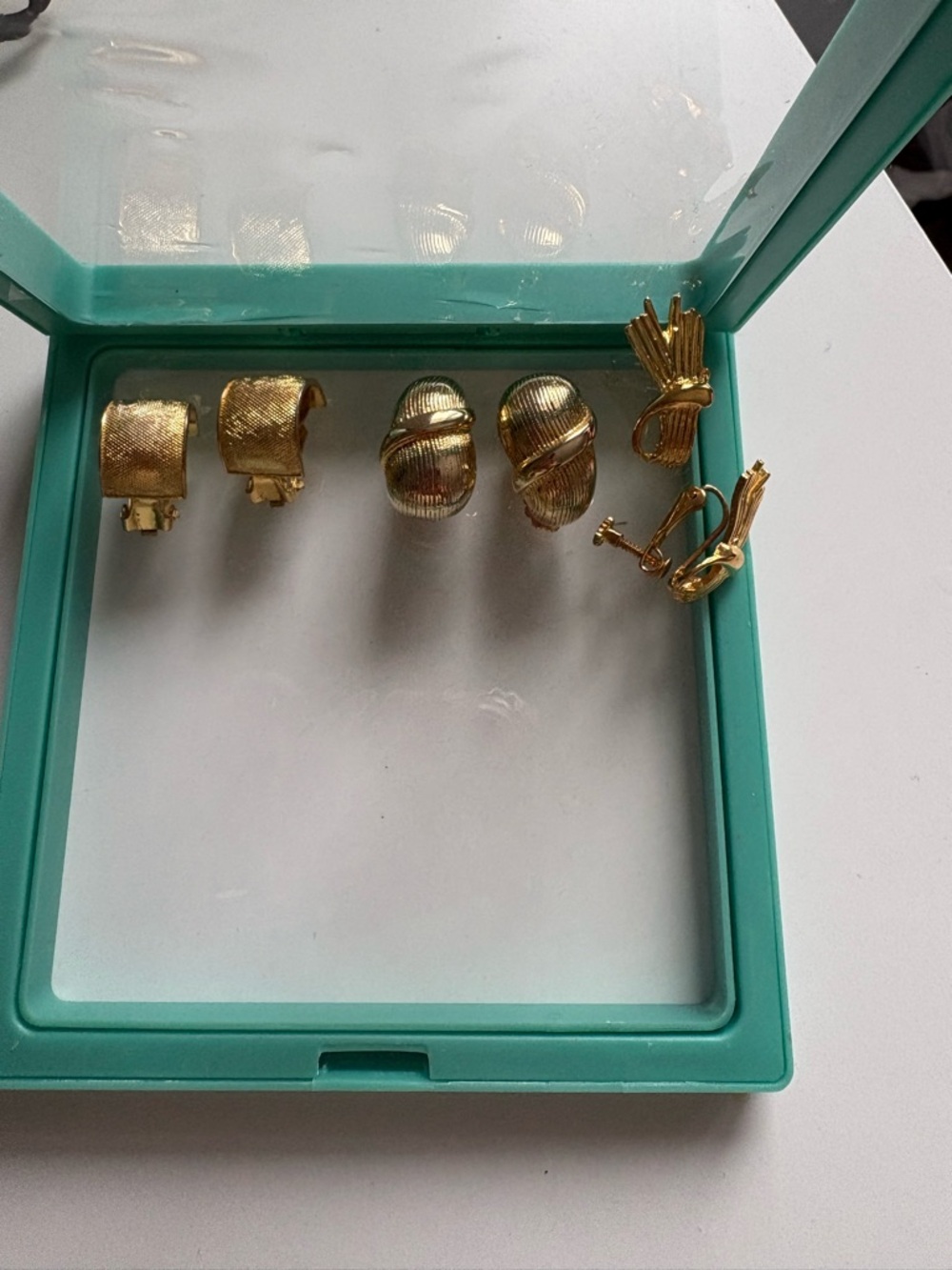 Gold-tone Vintage Clip-On Earring Set